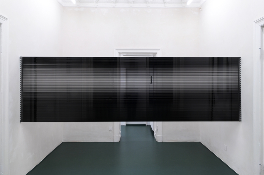 Blind Screen, 2013. Video tape, aluminium profiles, 99.25 x 335.5 x 2 cm
