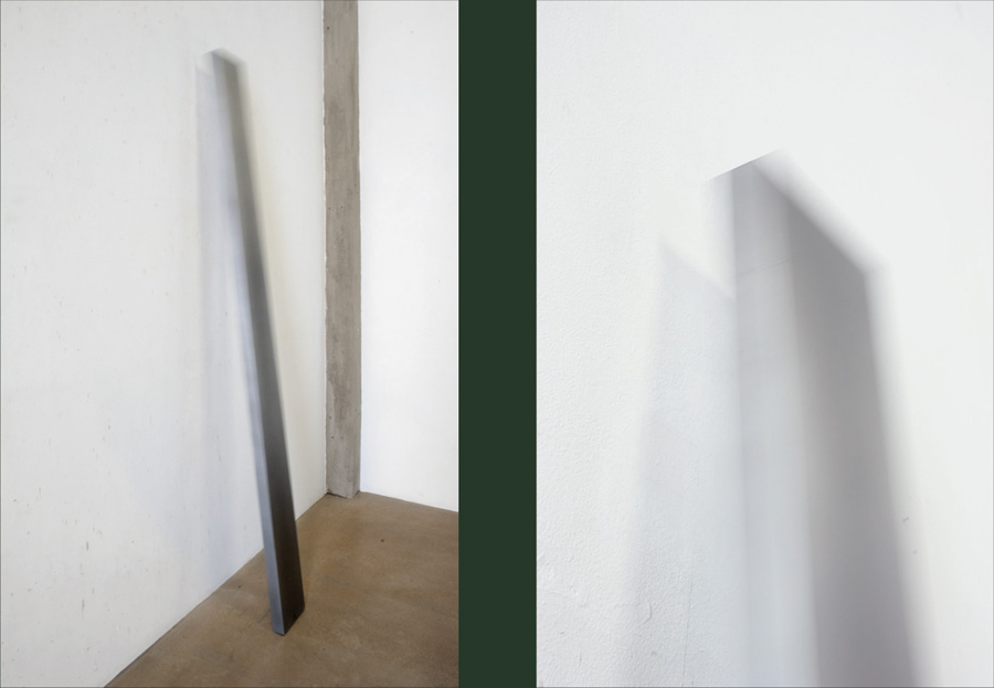 JAN VAN MUNSTER - In Between, 1972/2013. Aluminium, magnet, 220 x 12 x 5 cm. Edition 3 [white, black and anthracite aluminium]. Detail [r.]
