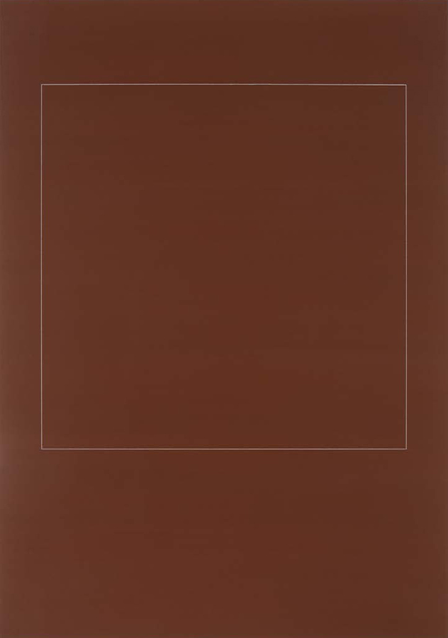 Anette Haas - Feld. Oxidbraun., 2012, Acryl / Farbstift auf Bütten, 131 x 92 cm